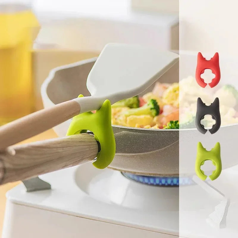 Multifunctional Spatula Holder Silicone Anti-Overflow Spoon Holder Cooking Pot Anti-Scalding Clip Kitchen Gadgets