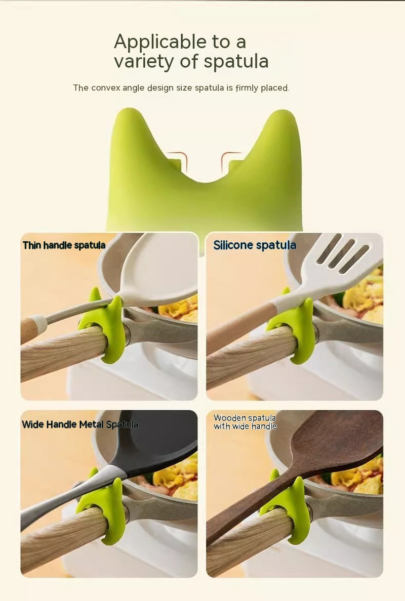 Multifunctional Spatula Holder Silicone Anti-Overflow Spoon Holder Cooking Pot Anti-Scalding Clip Kitchen Gadgets