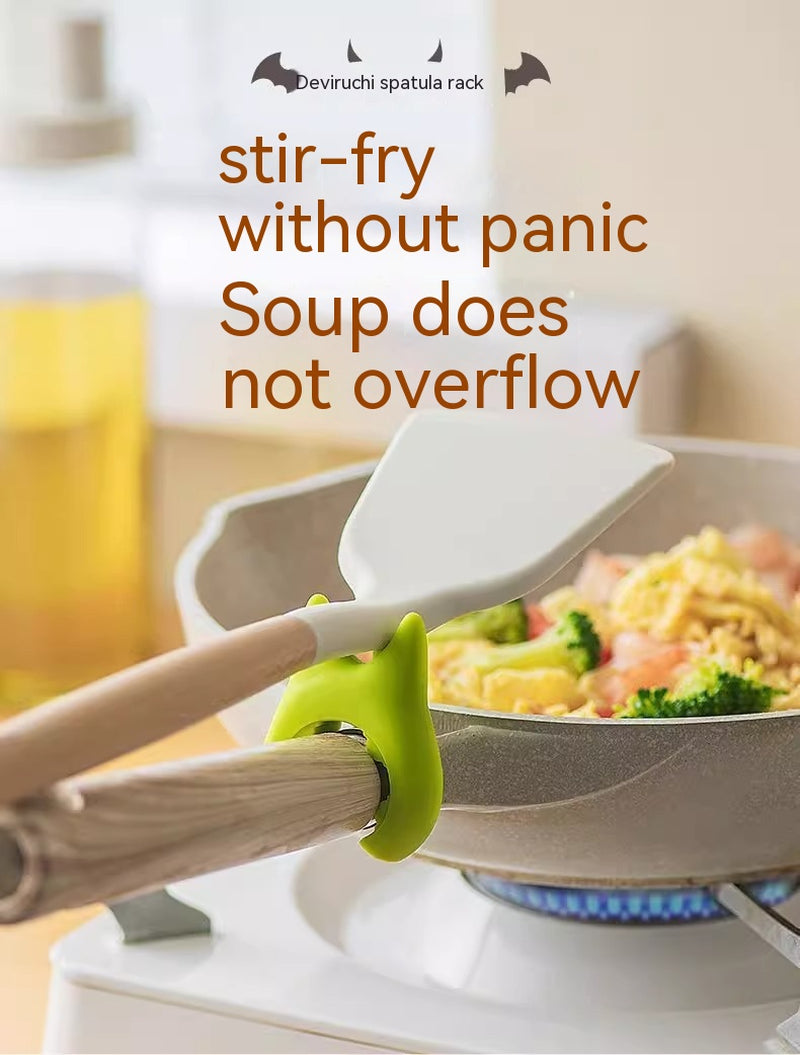 Multifunctional Spatula Holder Silicone Anti-Overflow Spoon Holder Cooking Pot Anti-Scalding Clip Kitchen Gadgets