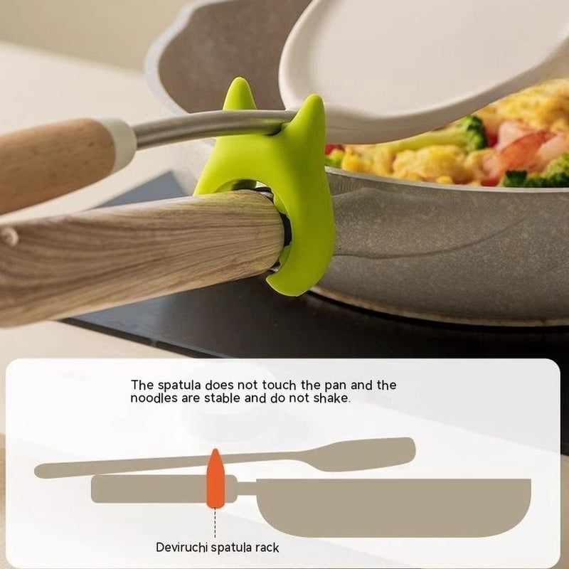 Multifunctional Spatula Holder Silicone Anti-Overflow Spoon Holder Cooking Pot Anti-Scalding Clip Kitchen Gadgets