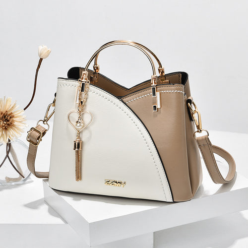 Color Block Handbag Love Tassel Decor Crossbody Bags for Women