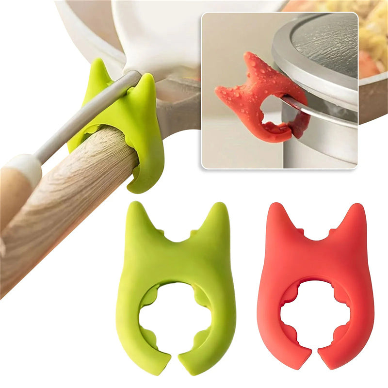 Multifunctional Spatula Holder Silicone Anti-Overflow Spoon Holder Cooking Pot Anti-Scalding Clip Kitchen Gadgets